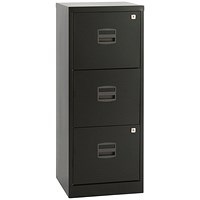 Bisley 3 Drawer Home Filing Cabinet A4 413x400x1015mm Black BY48279