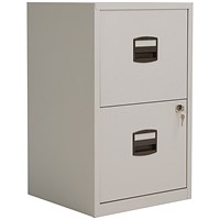 Bisley A4 Home Filing Cabinet, 2 Drawer, Grey Bisley A4 Home Filing Cabinet, 2 Drawer, Grey