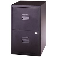 Bisley A4 Home Filing Cabinet, 2 Drawer, Black Bisley A4 Home Filing Cabinet, 2 Drawer, Black