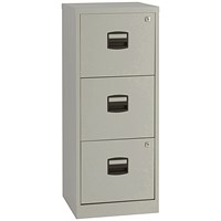 Bisley A4 Home Filing Cabinet, 3 Drawers, Grey