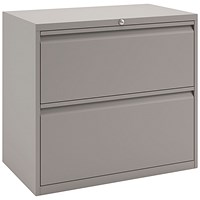 Bisley 2 Drawer Side Filing Cabinet, 800x470x697mm, Goose Grey