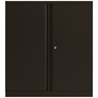 Bisley Low Metal Cupboard, Supplied Empty, 1000mm High, Black