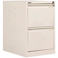 Bisley Foolscap Filing Cabinet, 2 Drawer, Chalk White