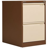 Bisley Foolscap Filing Cabinet, 2 Drawer, Coffee and Cream