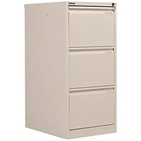 Bisley Foolscap Filing Cabinet, 3 Drawer, Chalk White