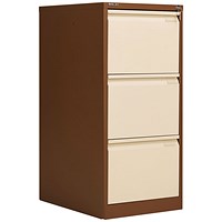 Bisley Foolscap Filing Cabinet, 3 Drawer, Coffee and Cream
