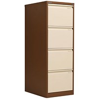 Bisley Foolscap Filing Cabinet, 4 Drawer, Coffee and Cream