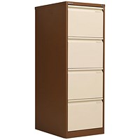 Bisley 4 Drawer Filing Cabinet Lockable 470x622x1321mm Coffee/Cream BS4EC/C