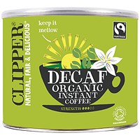 Clipper Decaf Medium Roast Organic Arabica Instant Coffee Granules, 500g Clipper Decaf Medium Roast Organic Arabica Instant Coffee Granules, 500g