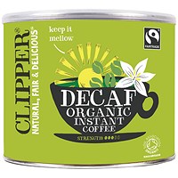 Clipper Decaf Medium Roast Organic Arabica Instant Coffee Granules, 500g