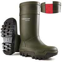 Dunlop Purofort Thermo+ Full Safety Wellington Boots, Green, 5