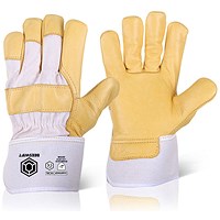 Beeswift Canadian Yellow Hide Rigger Gloves, Pack of 10