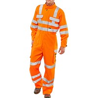 Beeswift Orange Arc Compliant Ris Coveralls, Orange, 36