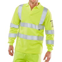 Beeswift Arc Flash Hi Viz Polo Shirt, Saturn Yellow, 4XL