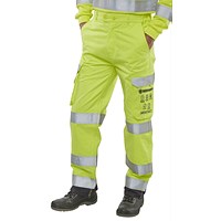 Beeswift High Visibility Trousers, Saturn Yellow & Navy Blue, 30T