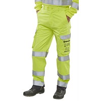 Beeswift High Visibility Trousers, Saturn Yellow & Navy Blue, 38T