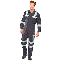 Beeswift Arc Flash Coverall, Navy Blue, 40