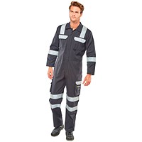 Beeswift Arc Flash Coverall, Navy Blue, 54 Beeswift Arc Flash Coverall, Navy Blue, 54