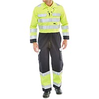 Beeswift Arc Flash Coverall, Saturn Yellow & Navy Blue, 40
