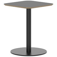 Brixworth 600mm Square Coffee Table Black Top Black Leg Disc Base Medium