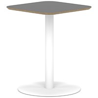 Brixworth 600mm Square Coffee Table Black Top White Leg Disc Base Medium