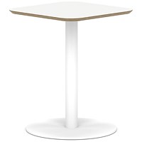 Brixworth 600mm Square Coffee Table White Top White Leg Disc Base Medium