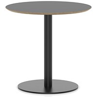 Brixworth 800mm Round Coffee Table Black Top Black Leg Disc Base Medium