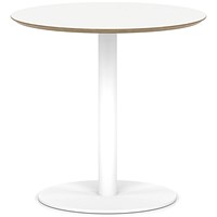 Brixworth 800mm Round Coffee Table White Top White Leg Disc Base Medium