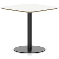 Brixworth 800mm Square Coffee Table White Top Black Leg Disc Base Medium