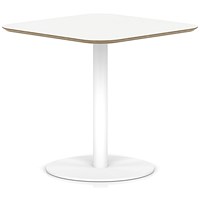 Brixworth 800mm Square Coffee Table White Top White Leg Disc Base Medium