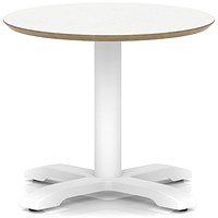 Brixworth 600mm Round Coffee Table White Top White Leg Cross Base Low