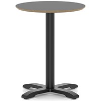 Brixworth 600mm Round Coffee Table Black Top Black Leg Cross Base Medium