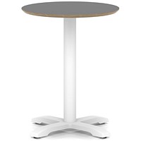 Brixworth 600mm Round Coffee Table Black Top White Leg Cross Base Medium