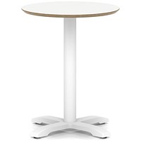 Brixworth 600mm Round Coffee Table White Top White Leg Cross Base Medium