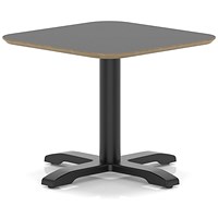 Brixworth 600mm Square Coffee Table Black Top Black Leg Cross Base Low