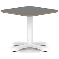 Brixworth 600mm Square Coffee Table Black Top White Leg Cross Base Low