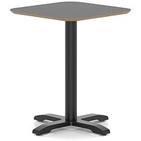 Brixworth 600mm Square Coffee Table Black Top Black Leg Cross Base Medium