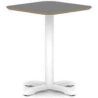 Brixworth 600mm Square Coffee Table Black Top White Leg Cross Base Medium