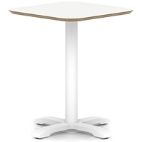 Brixworth 600mm Square Coffee Table White Top White Leg Cross Base Medium