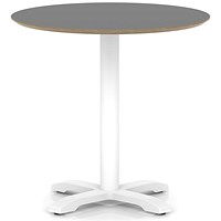 Brixworth 800mm Round Coffee Table Black Top White Leg Cross Base Medium