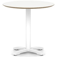 Brixworth 800mm Round Coffee Table White Top White Leg Cross Base Medium
