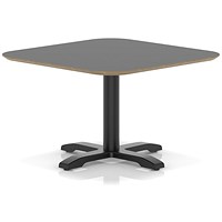 Brixworth 800mm Square Coffee Table Black Top Black Leg Cross Base Low