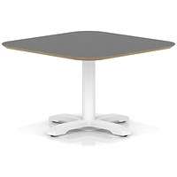 Brixworth 800mm Square Coffee Table Black Top White Leg Cross Base Low
