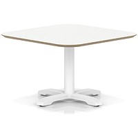 Brixworth 800mm Square Coffee Table White Top White Leg Cross Base Low