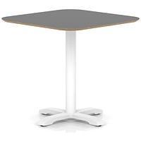 Brixworth 800mm Square Coffee Table Black Top White Leg Cross Base Medium