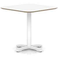 Brixworth 800mm Square Coffee Table White Top White Leg Cross Base Medium