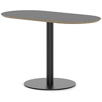 Brixworth 1200mm Oblong Coffee Table Black Top Black Leg Disc Base Medium