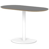 Brixworth 1200mm Oblong Coffee Table Black Top White Leg Disc Base Medium