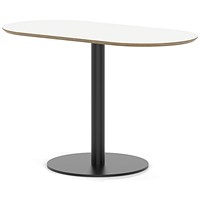Brixworth 1200mm Oblong Coffee Table White Top Black Leg Disc Base Medium