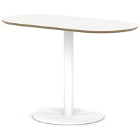 Brixworth 1200mm Oblong Coffee Table White Top White Leg Disc Base Medium